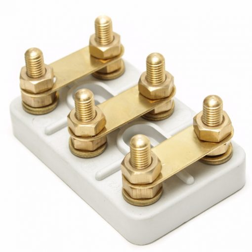 Terminal Blocks DIN 46 294 , serial K with 2 central, recessed mounting slots, 6-pole